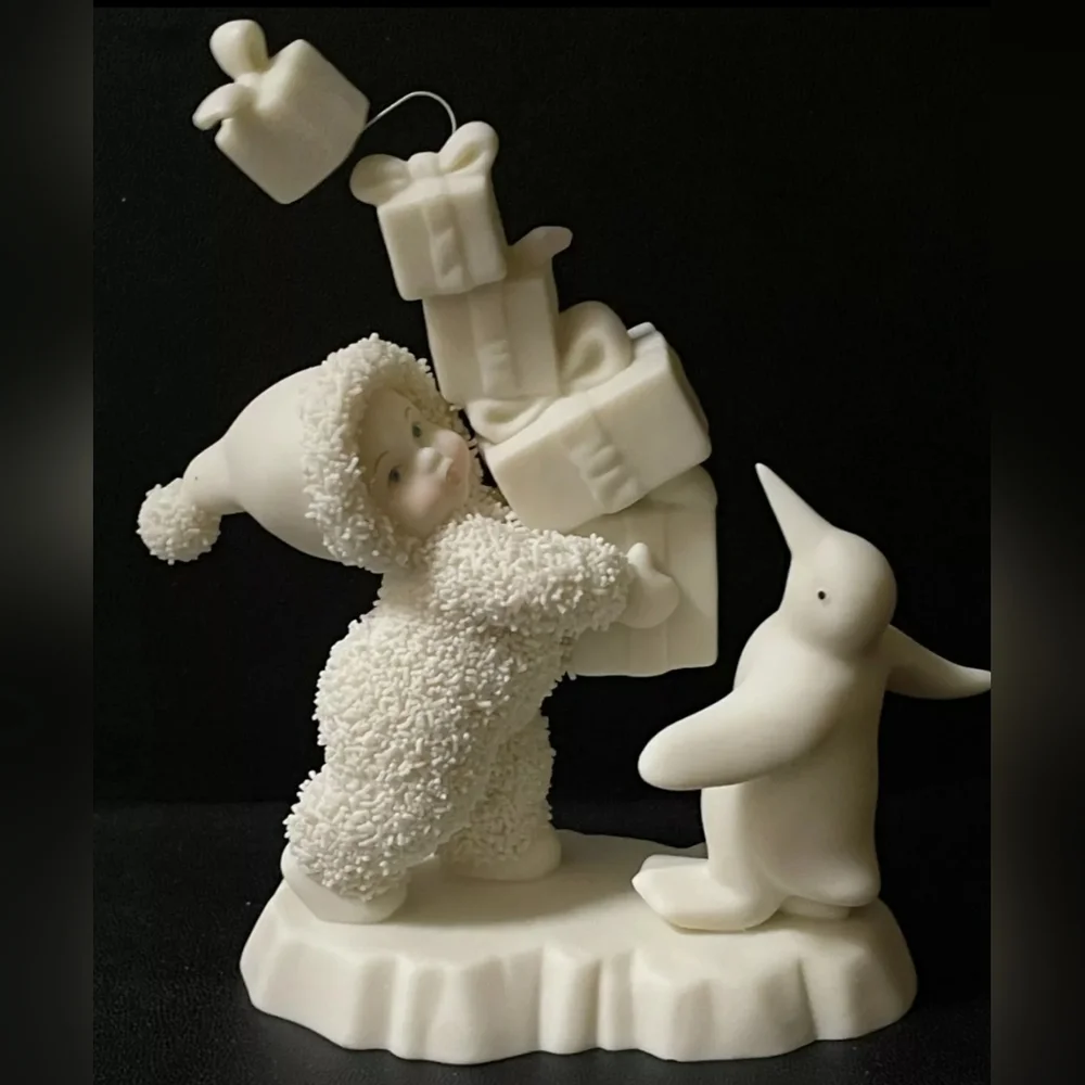 Dept 56 Snowbabies I Have Lots to Give Figurine Vintage 2002 Child with Penguin